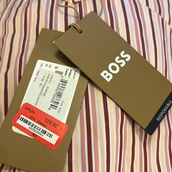 BOSS Detacara Tiered Striped Midi Sundress Spaghetti Straps Size 10 - NWT - Picture 6 of 8